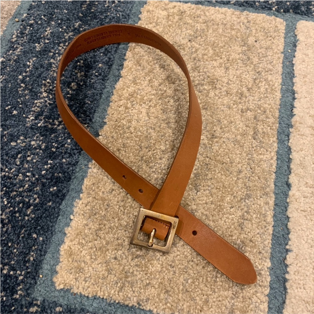 Vintage Y2K Relic Tan Leather Belt Full Grain S